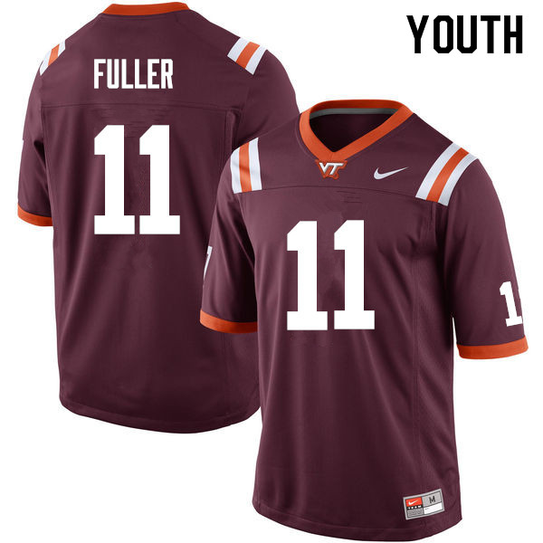 Youth #11 Kendall Fuller Virginia Tech Hokies College Football Jerseys Sale-Maroon - Click Image to Close